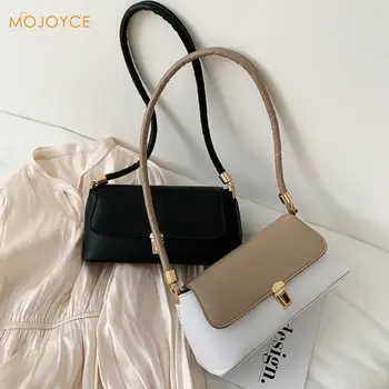 

Hit Color PU Leather Women Handbag Classic Texture Creative Delicate Design Female Small Underarm Shoulder Tote Bag Purse