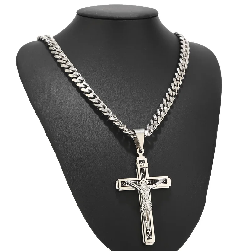 New silver tone Catholic Jesus Christ 