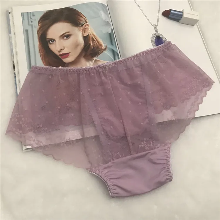 HIMEALAVO Men's Briefs Violet Sexy Lace Transparent Underwear Men Bikini Gay Underwear Briefs Men Jacquard Soft Slip Fabric 4