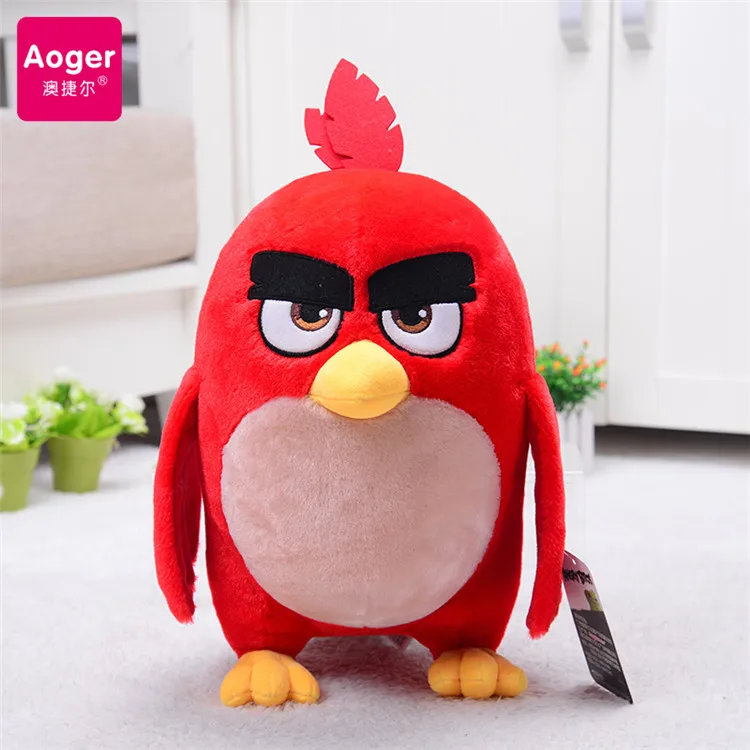 Подлинный фильм Angry Birds Плюшевые игрушки Мягкая красная бомба Чак леonard фигурки Kawaii подарок для детей 7 дюймов 9 дюймов - Цвет: Red