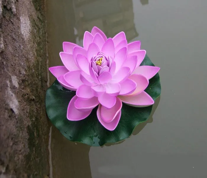 17 см искусственные плавающие цветы лотоса садовый аквариумный плавающий бассейн лотоса Happytime искусственные кувшинки - Цвет: color 3