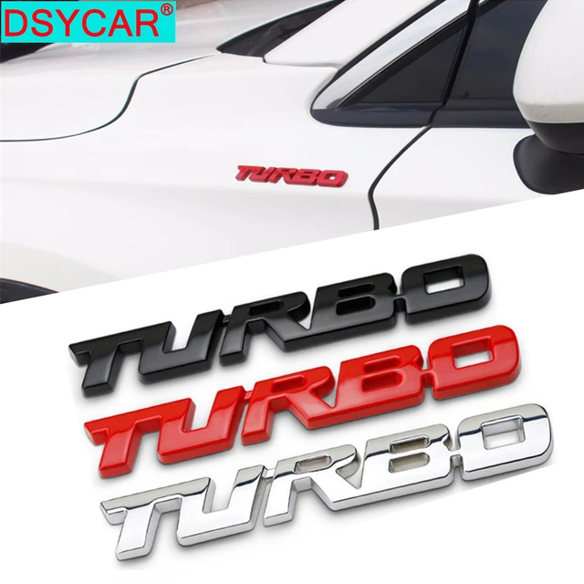 DSYCAR 1Pcs 3D Metall Turbo Auto Aufkleber Emblem Abzeichen für