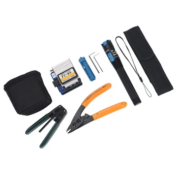 

Fiber Optic Tool Kit, Splicing Splice Fiber Optic Stripping Tool Kit Set with Fiber Cleaver FC-6S