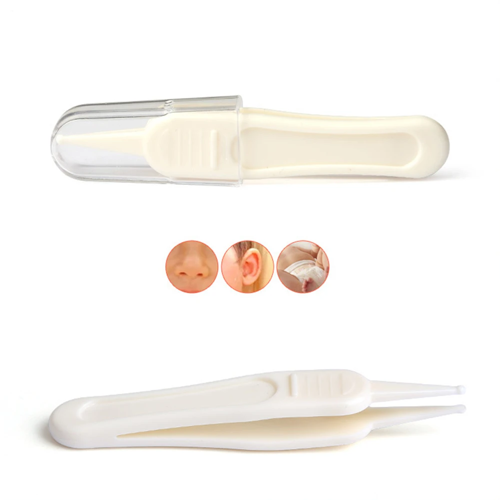 Newborn Baby Cleaning Tweezer Plastic Durable Baby Nose Ear Navel Cleaning Remover Tweezer Clip Tool