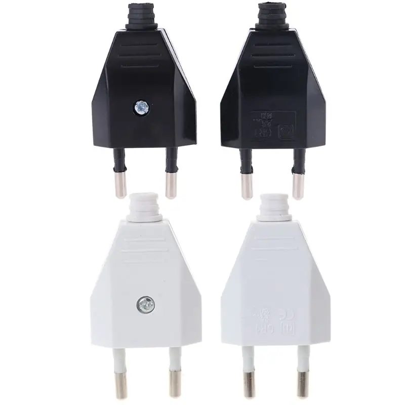 

2 Pcs German Type European 2 Pin Plugs Network Cables 2.5A 220V Electric Contact