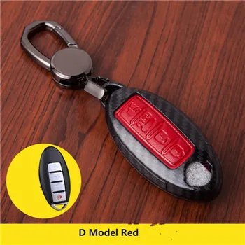 

Carbon Fiber 3/4 Buttons key case wallet shell keyfob For Nissan TEANA Qashqai Juke K/Skyline X-trail Murano March Geniss Tiida