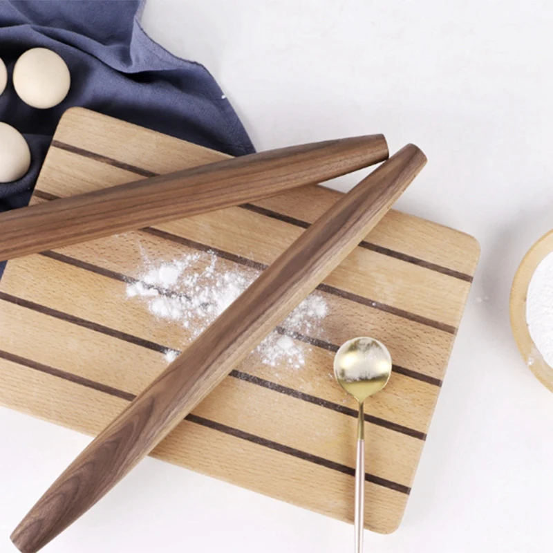 

Natural Black Walnut Rolling Pin Fine Sanding Without Added Chemical Coating Non-Stick Cooking Baking Tools Dough Rol