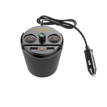 

Multifunctional Car Mp3 Bluetooth Player Cup Car FM Transmitter Dual USB Bluetooth Car Charger Light Weight