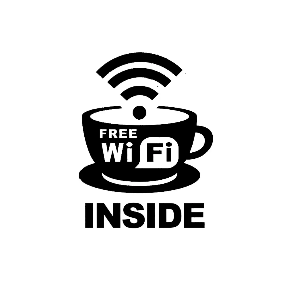 Coffee Shop Wifi Cup Sticker Decal Cafe Poster Vinyl Art Wall Decals Pegatina Decor Mural Coffee Sticker Wall Stickers Aliexpress