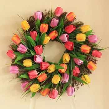 

Artificial Flowers Wreaths Simulation Front Door Garland Home Decor for Window Wall Party Valentines Day Hanging Decorations