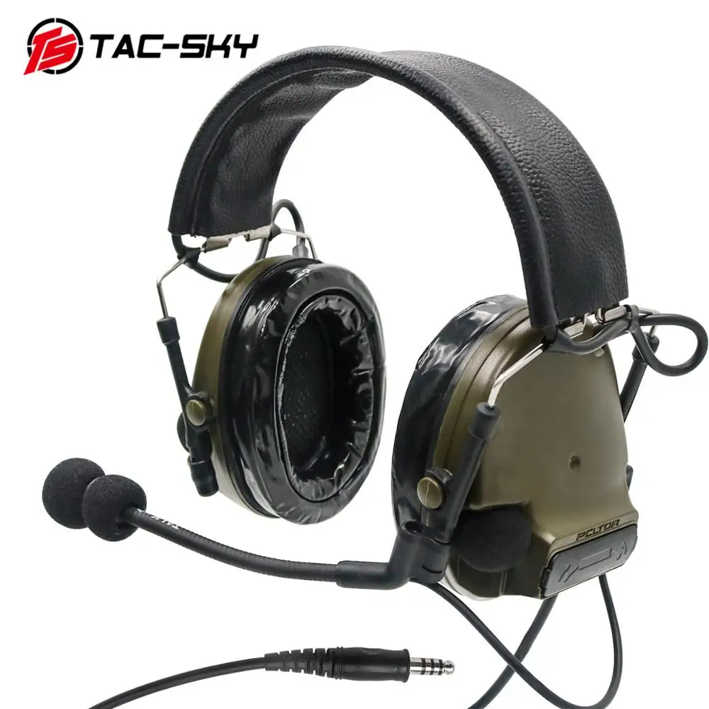 Зеленый TAC-SKY COMTAC III силиконовые наушники издание Охота шумоподавление Воздушный пистолет Военная стрельба наушники тактическая гарнитура C3FG - Цвет: Зеленый