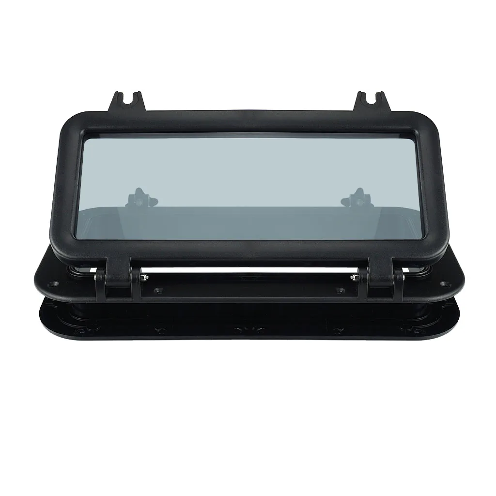 Rectangular Porthole Window with ABS Plastic & Tempered Glass for Boat, Yacht, Marine (Black)