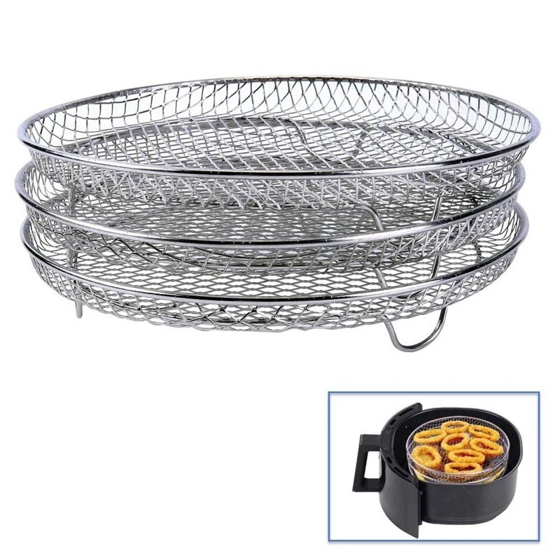 Air Fryer Accessories Three Stackable Racks for Gowise Phillips air fryer USA Cozyna Ninja Air Fryer, Fryer Rack