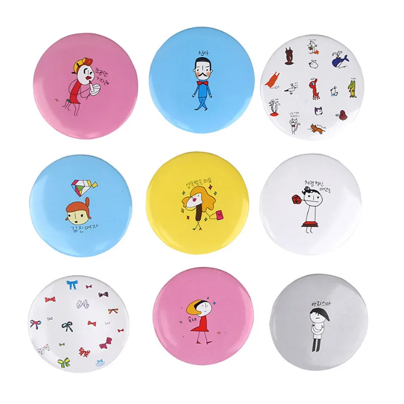 1pc New Fashion Cute Cartoon Girl Mini Pocket Makeup Mirror Cosmetic