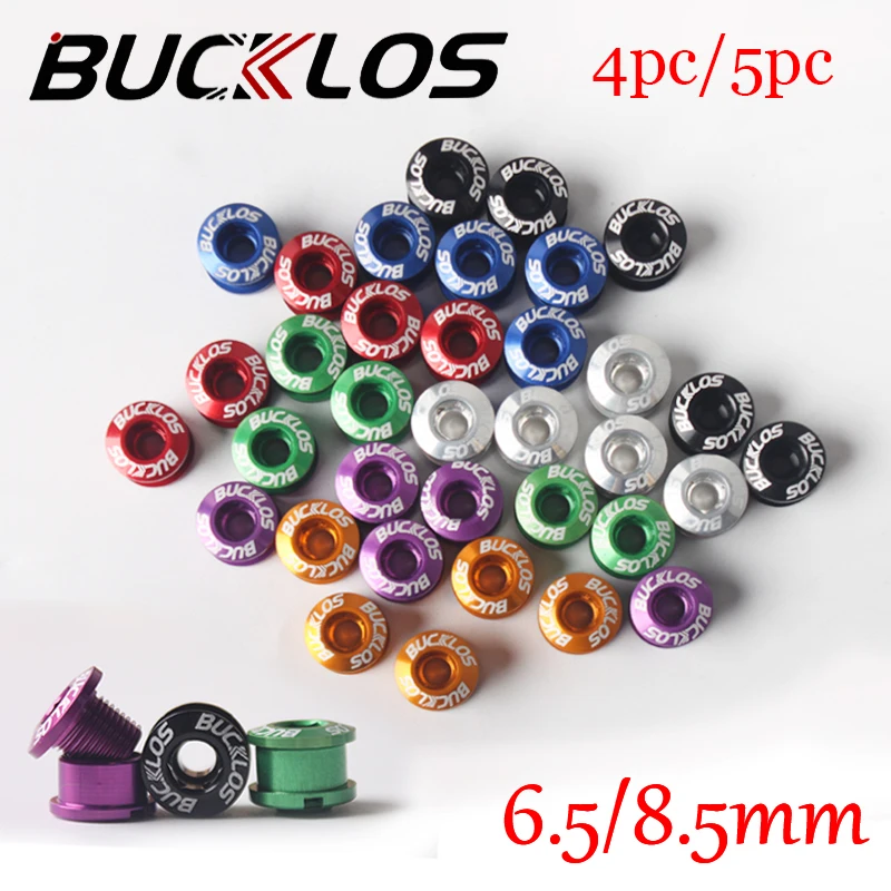 

BUCKLOS Crankset Screws 6.5mm 8.5mm Bike Chainring Bolts Aluminum Alloy Bicycle Chainwheel Bolt Road MTB Plate Screw 4pc 5pc