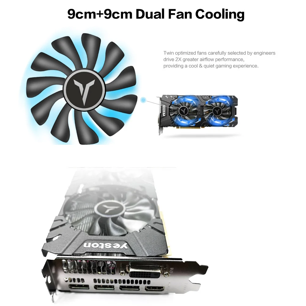 Игровая карта Yeston RX580 2048SP 8G для настольного компьютера игровой офис 580