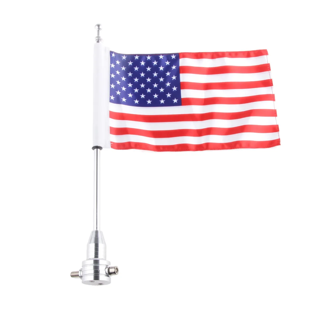 American USA Flag With 15inch Pole Bolts For Motorcycle Bike  XL883