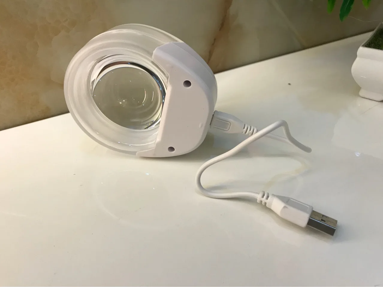 Новое поступление USB перезаряжаемое асферическое освещение пожилых людей Чтение Лупа драгоценность Куполообразное увеличительное стекло с светодиодный лампой