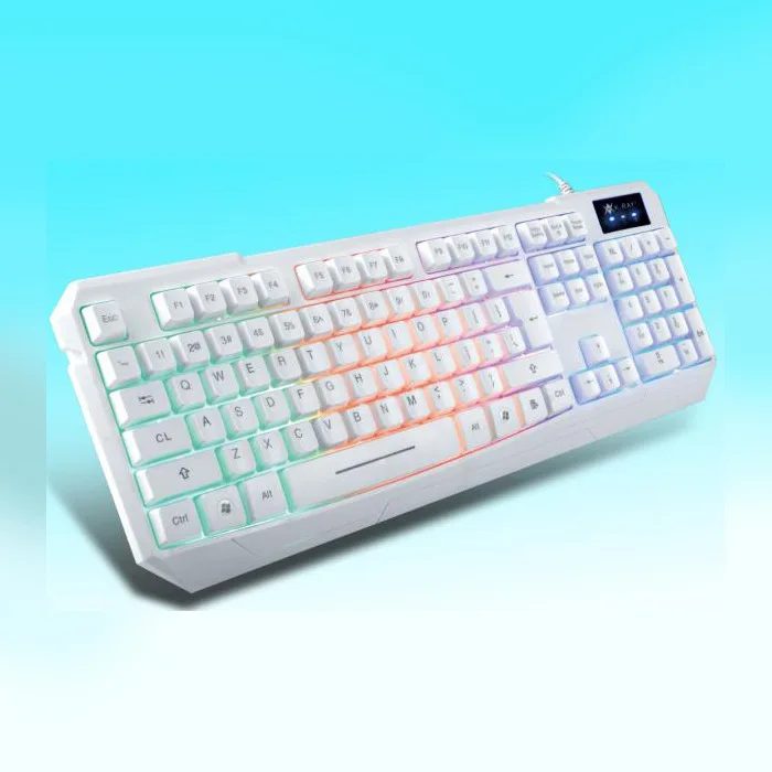 

Thunder K5 Rainbow Shining Version White Suspension Machinery Handfeel Game Internet Cafes Gaming Only Backlit Keyboard