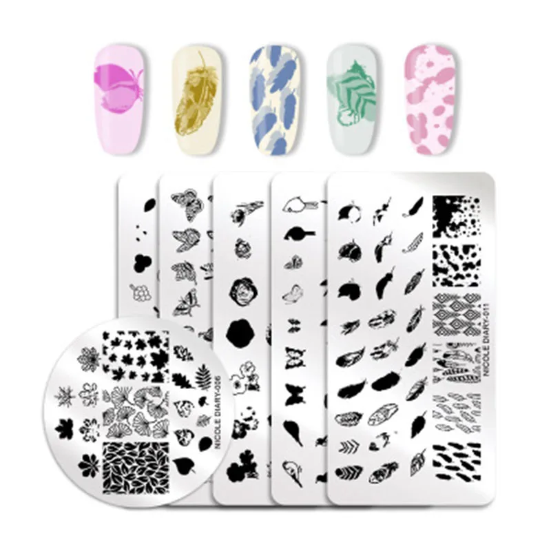 Ногтей штамповки маникюрный шаблон Изображение Шаблон пластины дизайн ногтей шаблон для печати 20X20X5 NShopping