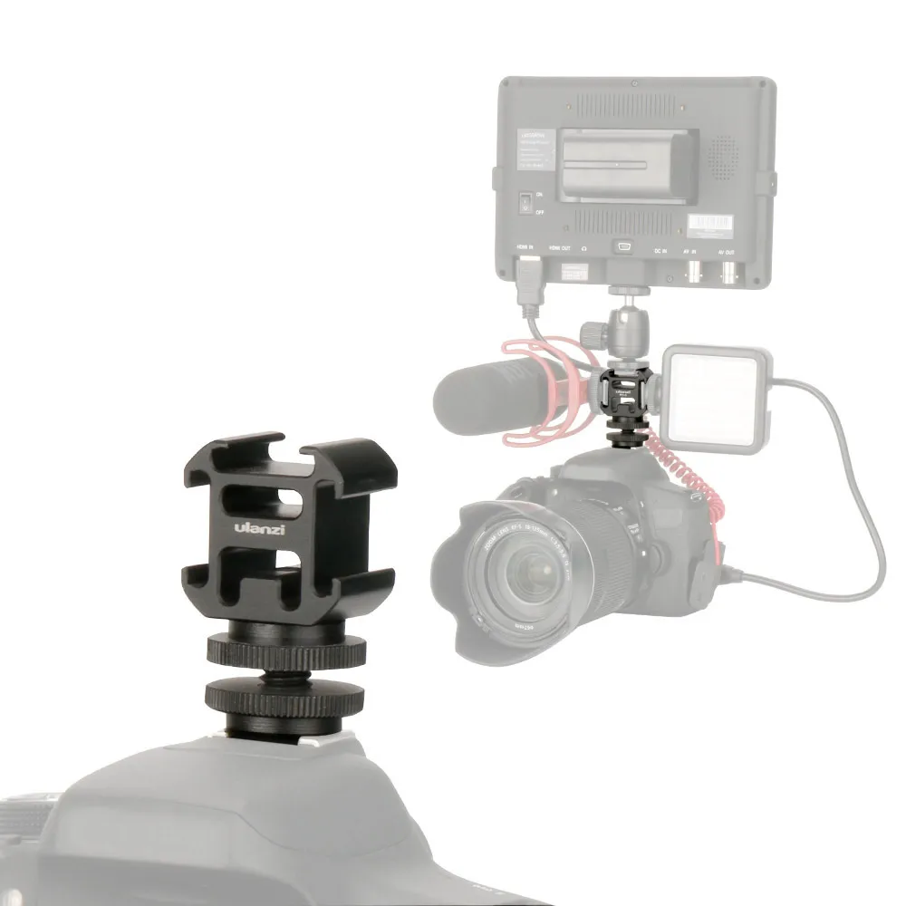 Ulanzi 3 Холодный башмак на камеру адаптер расширения порта для микрофона монитор СВЕТОДИОДНЫЙ светильник видео для Canon Nikon Pentax DSLR камеры
