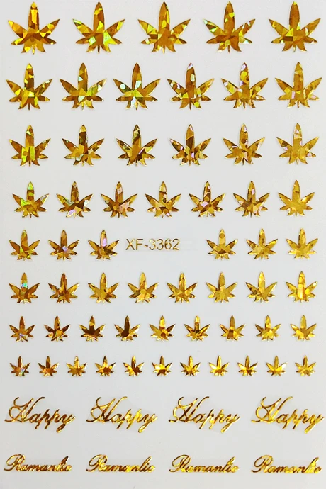 

1pcs Weed Nail Sticker for Nails Adhesive Self Sticker Decal Leaf Manicuring DIY Tips Decoration Acrylic Decal TERW-25SDW345