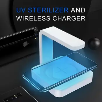 

2 In 1Portable UVC Mobile Phone Wireless Charger UV Sterilizer Lamp Fast Charging Built-in UV Light Sanitizer Magnetic Separator