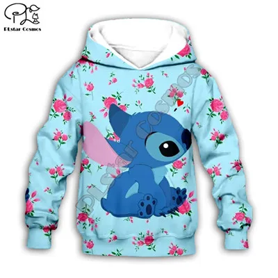 Детская одежда; толстовки с капюшоном в стиле аниме kawaii Lilo Stitch; толстовка для мальчиков с героями мультфильмов; стильные штаны; 1 - Цвет: Бежевый