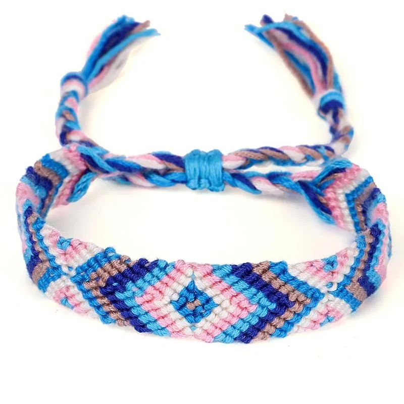 Покрытие из розового золота Boho сглаза многоцветный ручной тканый браслет дружбы для женщин и мужчин с узлом ручной работы Wayuu шикарный пляжный серфинговый ювелирный подарок - Окраска металла: Покрытие из розового золота