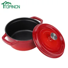 Кухонная эмалированная чугунная посуда с антипригарным покрытием, кастрюля с двумя ручками, кастрюля для супа, кастрюля для соуса, кухонная посуда