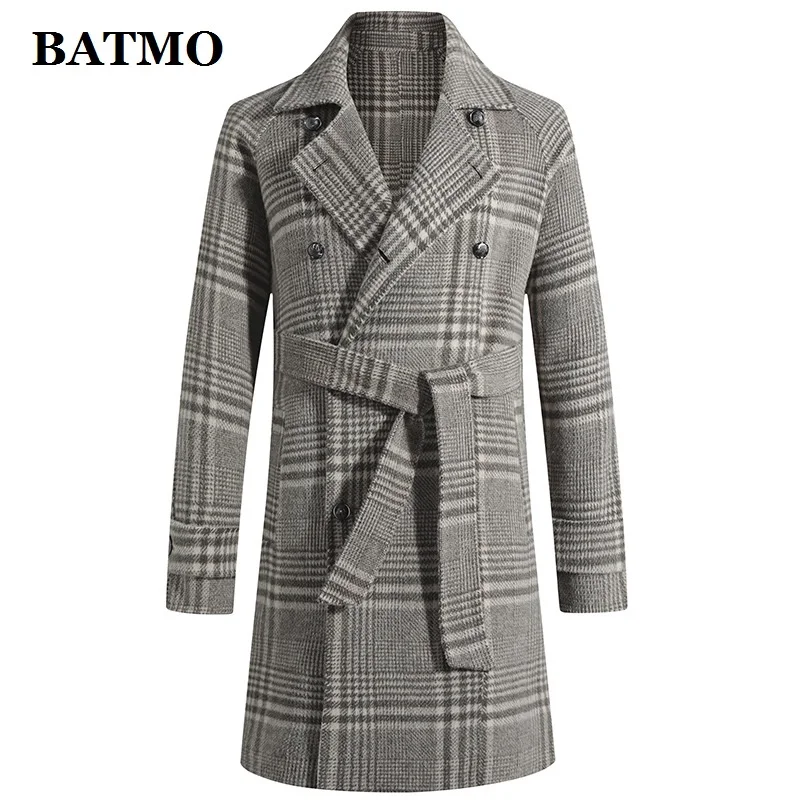 BATMO 70% шерстяное толстое пальто для мужчин, мужские зимние шерстяные Длинные куртки, размер M, L, XL, XXL, XXXL 19012
