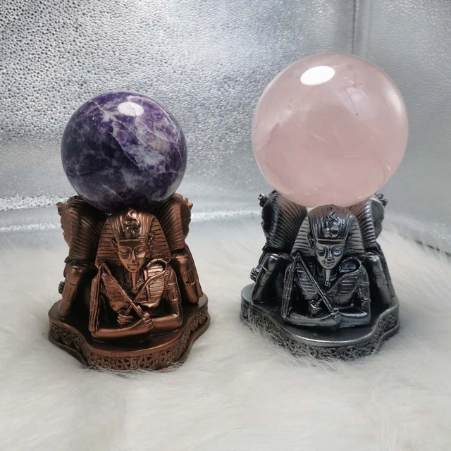 Resin Three-face Pharaoh display base stand for sphere Ancient