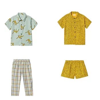 

IN STOCK 2020KIDS Printed Short Sleeve Suit Summer New INS BC Boys' Tracksuit t-shirt Kid Casual Home Clothing suit