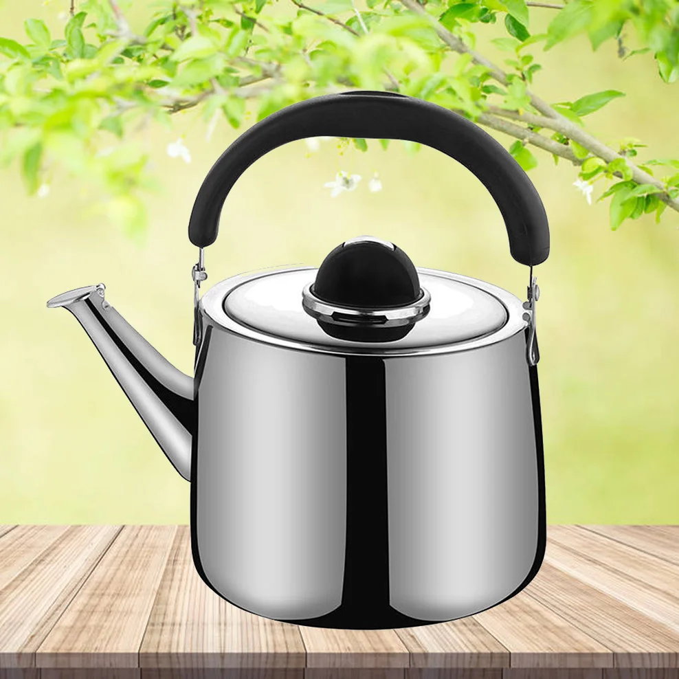 teapot Stainless Steel Boiling Water Tea Kettle Thicken Large Capacity  Whistling Tea Pot Beep Reminder Teapot Suitable for Induction Cooker tea  pot