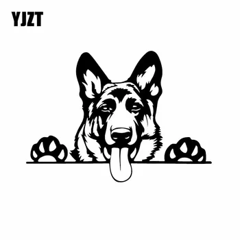

YJZT 16.8X11.9CM Modern Art Funny Animal Vinyl Car Sticker German Shepherd Dog Decal Black/Silver C24-1575