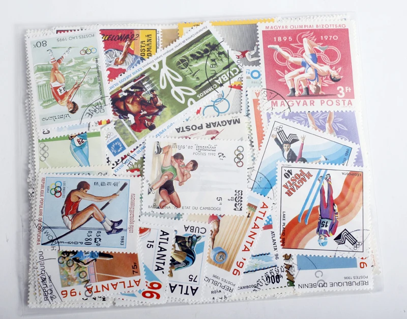 50 шт./лот, хит, 17 тем, коллекция штампов, все разные страны, без повторения, неиспользованные почтовые марки для сбора - Цвет: Olympics Sports