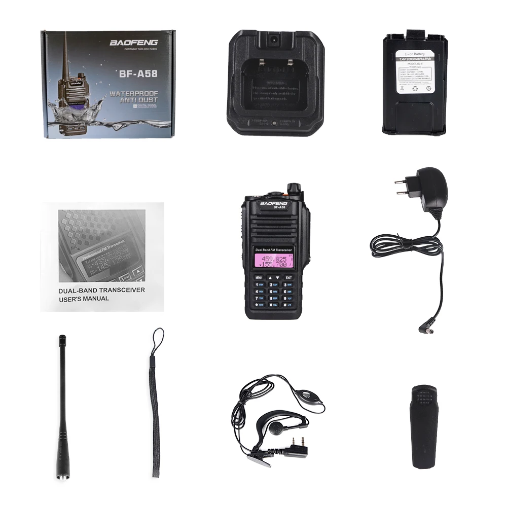 Baofeng BF A58 Walkie Talkie IP67 Водонепроницаемый Telsiz 10 км двухстороннее радио Comunicador UV 9R Plus