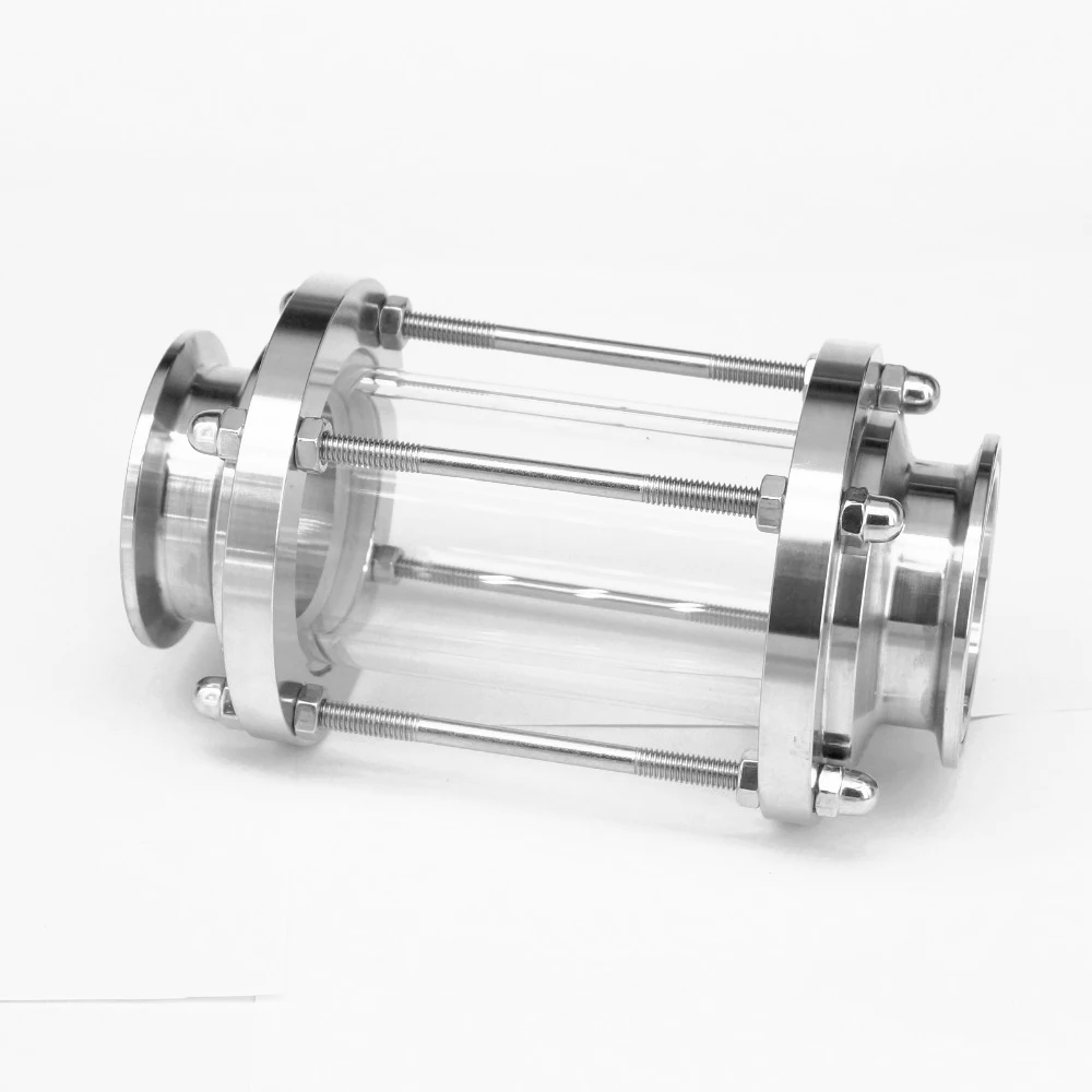 

Hot New 304 Stainless Steel Round Tip Sanitary Food Grade Pipe Flow Sight Glass Diopter For Home Brew