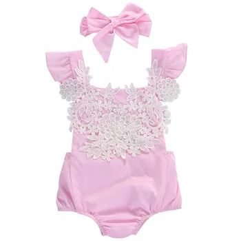 

Bodysuit Newborn Baby Girls Floral Lace Newest Fashion O-Neck Sunsuit Rompers Clothes Jumpsuit Outfits 0-18M