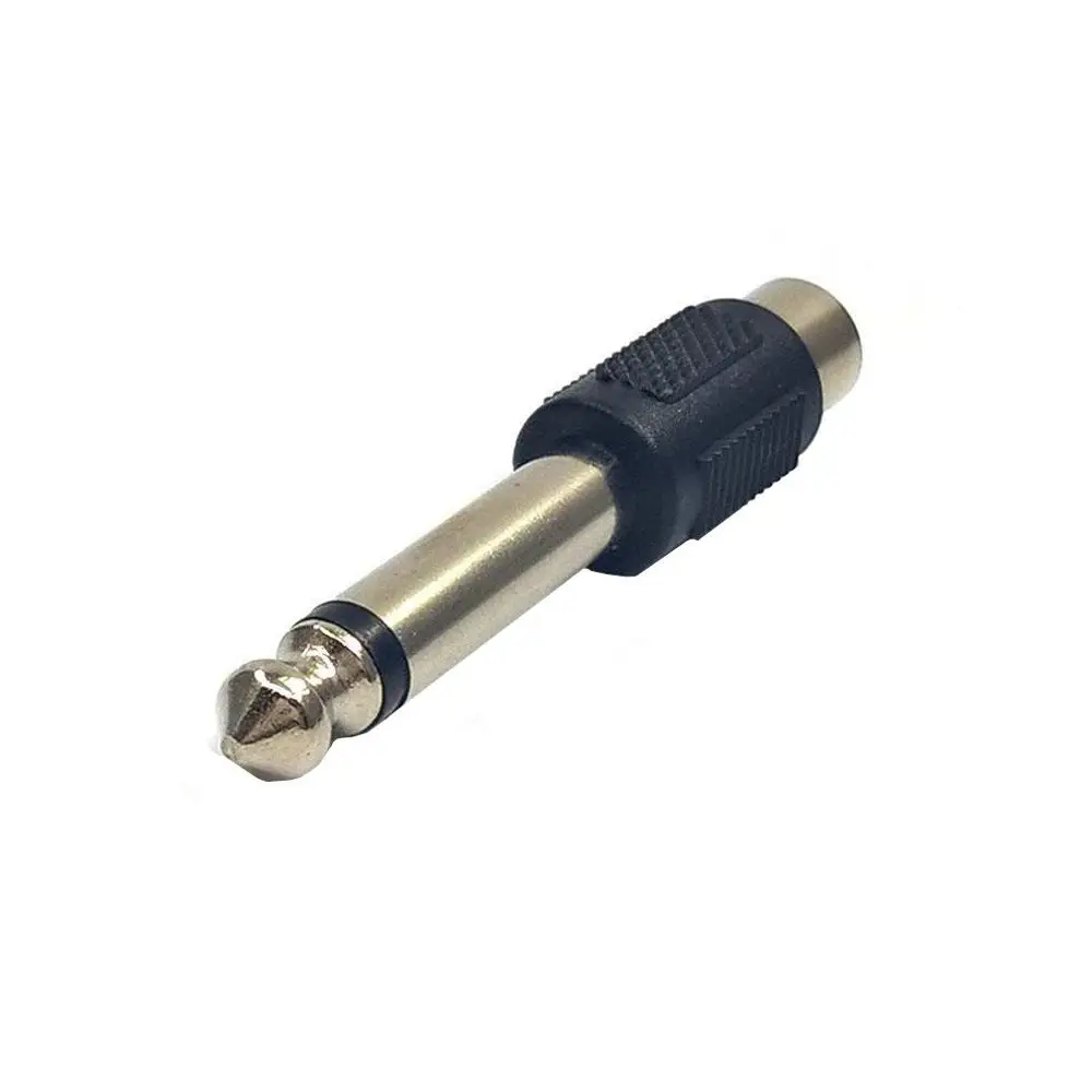 Никелированный RCA Женский до 1/4 &quotTS аудио литой адаптер подходит для камер
