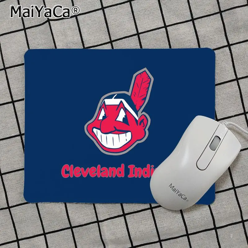 No Lock Edge25x29cm Maiya Одежда высшего качества «Cleveland Indians» анти-скольжение прочный силиконовый Computermats Лидер продаж подставка под руку коврик для мыши - Цвет: No Lock Edge25x29cm