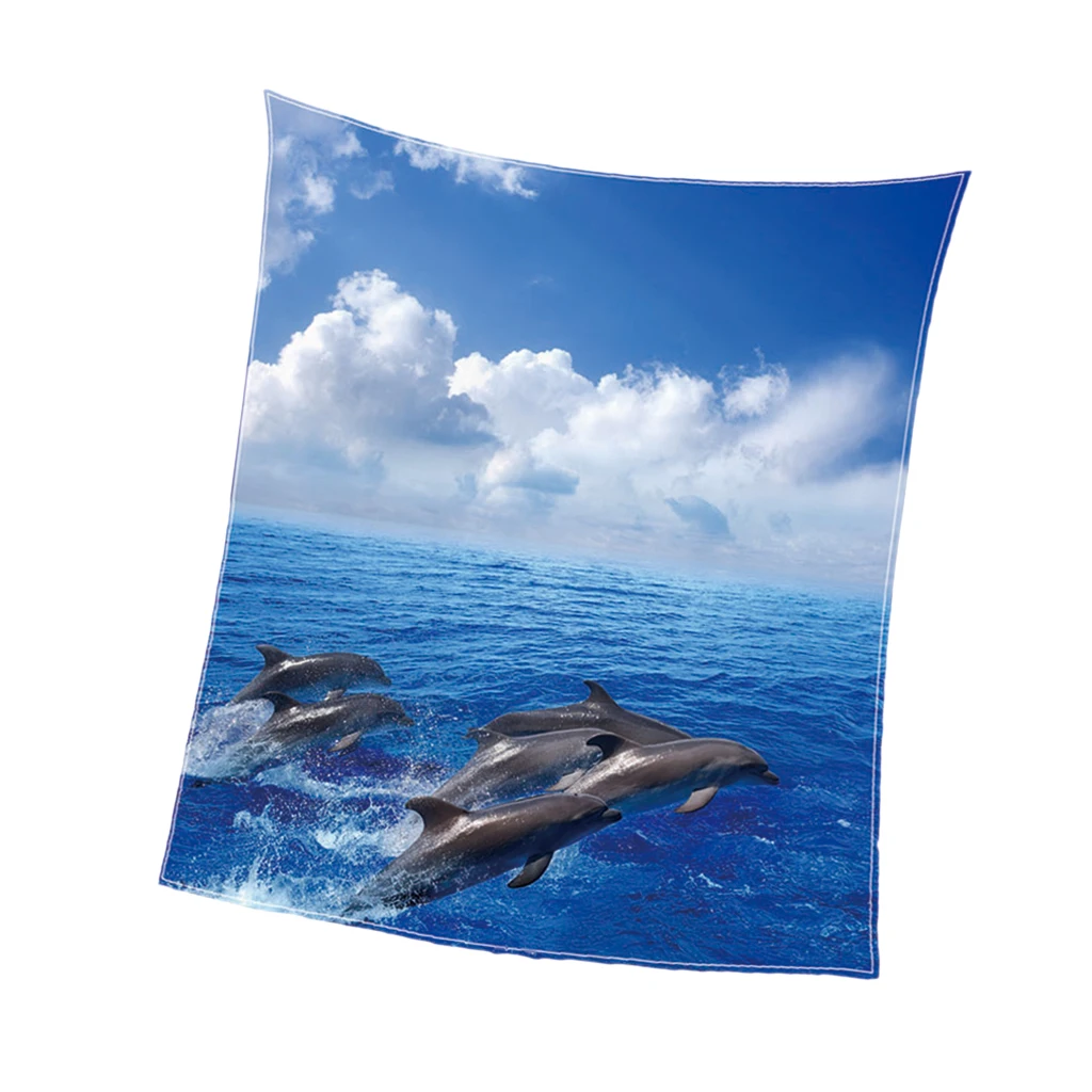 Dolphin 130x150cm Цифровой принт ультра мягкий фланелевый флисовый диван диване пледы одеяло Бегун ковер 10 моделей - Цвет: Dolphin 130x150cm