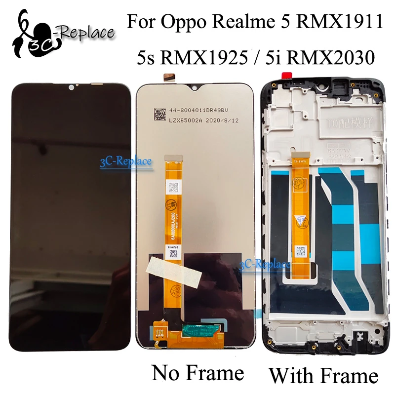 Hitam 6 5 Inci Untuk Oppo Realme 5 Rmx1911 5s Rmx1925 5i Rmx2030 Tampilan Lcd Layar Sentuh Perakitan Digitizer Dengan Bingkai Ponsel Layar Lcd Aliexpress