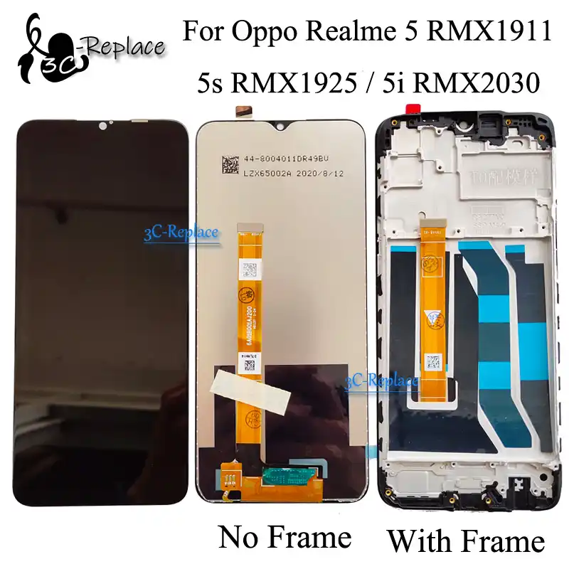 Hitam 6 5 Inci Untuk Oppo Realme 5 Rmx1911 5s Rmx1925 5i Rmx2030 Tampilan Lcd Layar Sentuh Perakitan Digitizer Dengan Bingkai Ponsel Layar Lcd Aliexpress