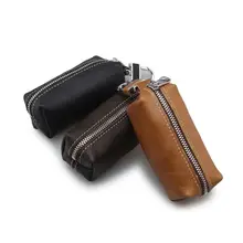 Портативный мужской кожаный держатель для карт Автомобильный Брелок Кошелек сумка чехол для ключей кошелек C90E