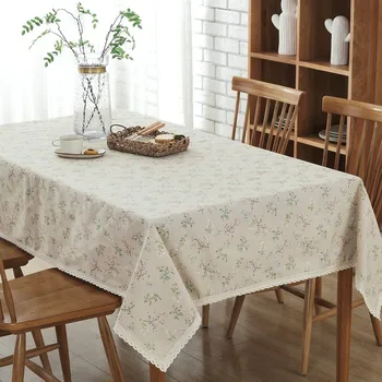 

140X180cm European Table Cloth Cotton Linen Dining Decorated Mediterranean Style Can Wash The Tablecloth Oil