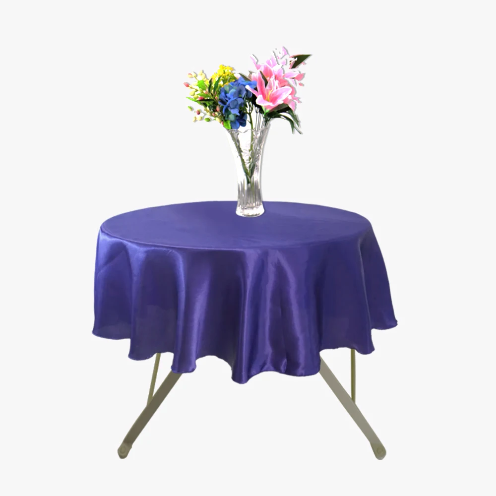 H79654b82b0cf4a84b71186da3e438cf8p Multicolor Round Satin Tablecloth Wedding Party Table Cloth Tableware Decoration Home Banquet Cover Restaurant Table Decor 145cm Mallzona