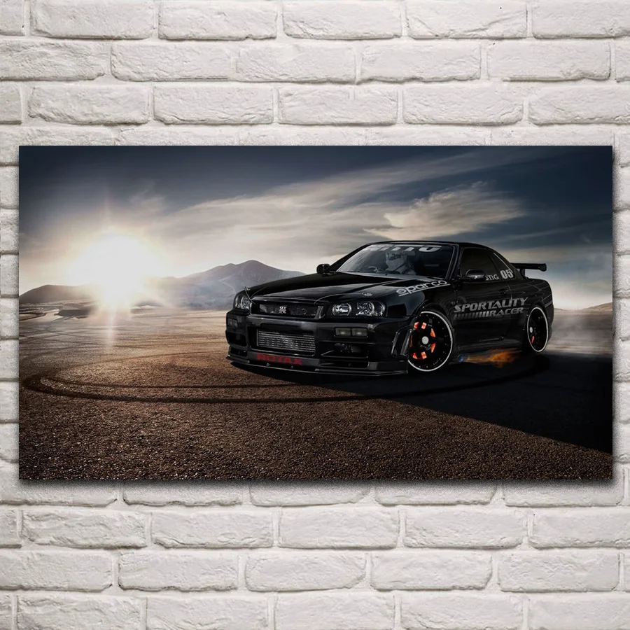 Крутой модифицированный GT R R34 Дрифтинг supercar jdm Спортивная Автомобильная ткань