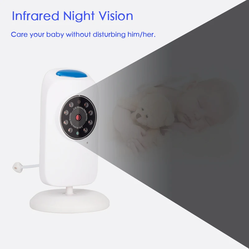 2,4 дюймовый ЖК-видео детский монитор 2,4G беспроводной 2 способ разговора ночное видение Детская безопасность Температурный датчик детская камера безопасности