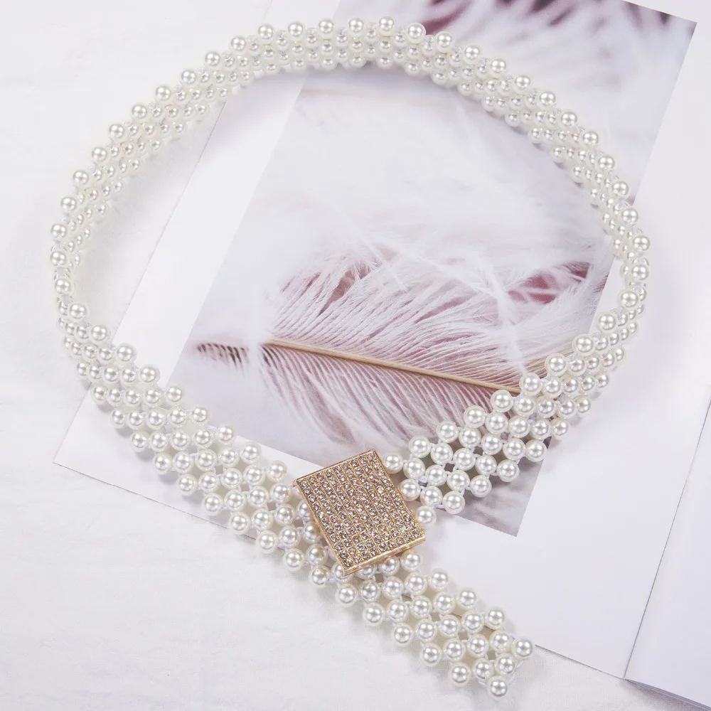 Роскошные женские Стразы пояс Женский яркий невесты широкий bling Кристалл Алмаз талия длинная цепь пояс Стразы пояс с жемчугом